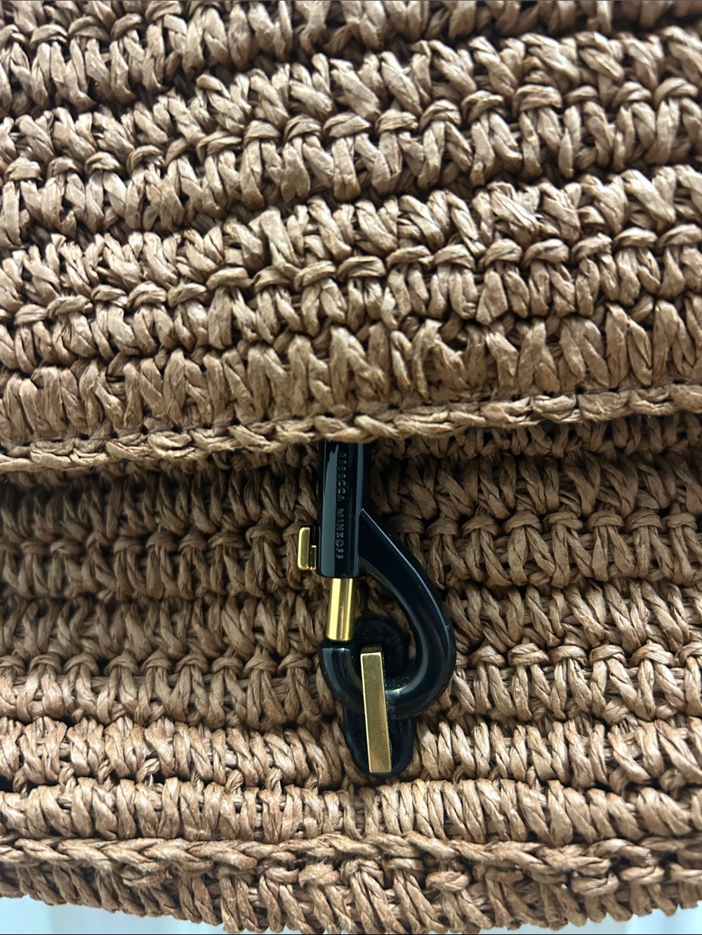 Rebecca Minkoff Woven Brown Shoulder Bag with Gold Chain - Picture 2 of 8